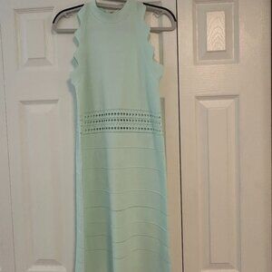 Ted Baker Sleeveless Scalloped Edge Bandage Dress in Pastel Mint